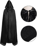 hoyuwak Cloak with Hood Halloween Wizard Hooded Cape Full Length Robe for Women Men Role Play Costume Dress-Up