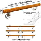 Handrail Wooden Stair Banister Handrail - 1Ft-20Ft Complete Kit, Corridor Non-Slip Stair Railings Support Rod, Loft Villa Indoor and Outdoor Wall Stair Grab Bar Kit/12Ft