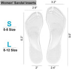 (2 Pairs) Cushion Insoles for Flip Flop Thong Sandals, Gel Adhesive Arch Support Flip Flop Thong Inserts Pain Relief Anti-Slip for High Heels