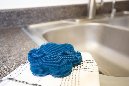 Fox Run Silicone Dish Scrubbing Brush, Navy