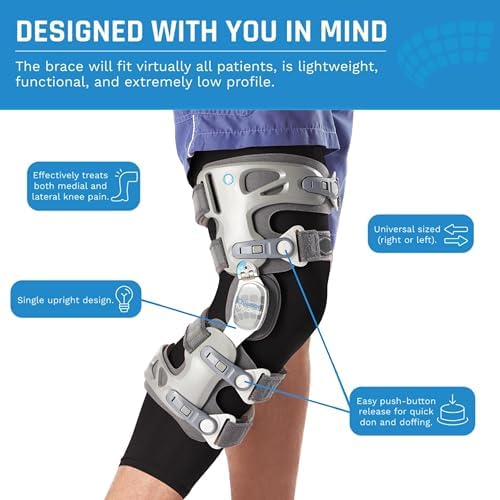 Ovation Medical Game Changer Unloader Knee Brace with Undersleeve - Lightweight OA Support for Arthritis & Pain Relief - Low Profile Design for Comfort Fit (Small/Medium, Left)