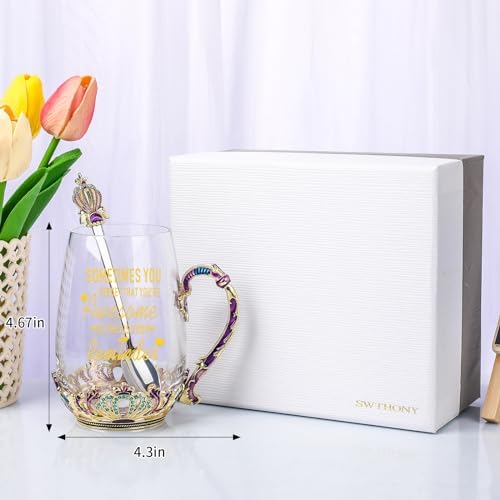 SWTHONY Fancy Tea Cup with Spoon Set Birthday Gifts for Women, Her, Sometimes You Forget You’re Awesome, Inspirational Encouragement Gifts for Teacher, Coworker, Mom, Friends Christmas