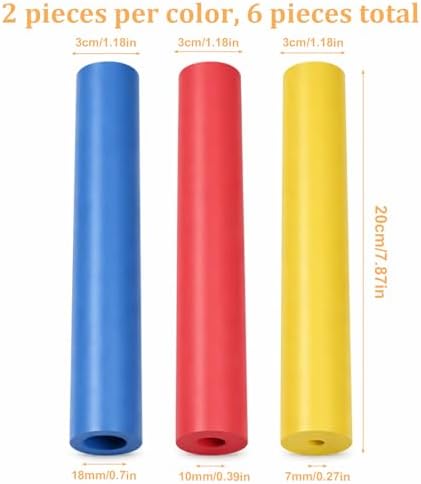 Foam Grip Tubing 6 Pcs Adaptive Utensils for Elderly, Built up Grip Aid for Utensils, Adaptive Utensil Cutlery Padding Handle Tools and Pens for Disabled, Adults, Elderly, Arthritic and Handicapped