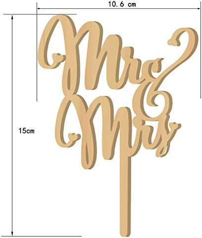 Mr and Mrs Cake Toppers Rustic Wood Wedding Aniversary Party Engagement Decoration