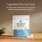 Branch Basics Dishwasher Tablets – 60 Ct | Plastic-Free, Fragrance-Free, Human-Safe | Delivers a Powerful Clean Without Harsh Chemicals