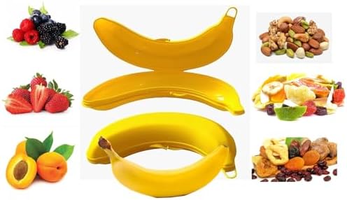 Banana Keeper On The Go Outdoor Travel Case BPA-Free Fruit Protector Portable Banana Holder Cute Carrier Storage Box 2 Pack Yellow (Banana Keeper)