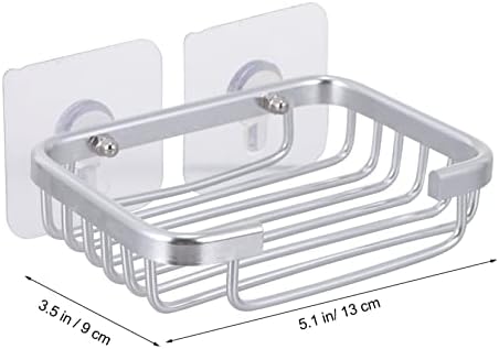 Cabilock Space Aluminum Punch Self Draining Soap Dish Holder for Bar Soap Rust Resistant Aluminum Rack with Slatted Design for Bathroom and Kitchen Wall Mount Storage