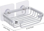 Cabilock Space Aluminum Punch Self Draining Soap Dish Holder for Bar Soap Rust Resistant Aluminum Rack with Slatted Design for Bathroom and Kitchen Wall Mount Storage