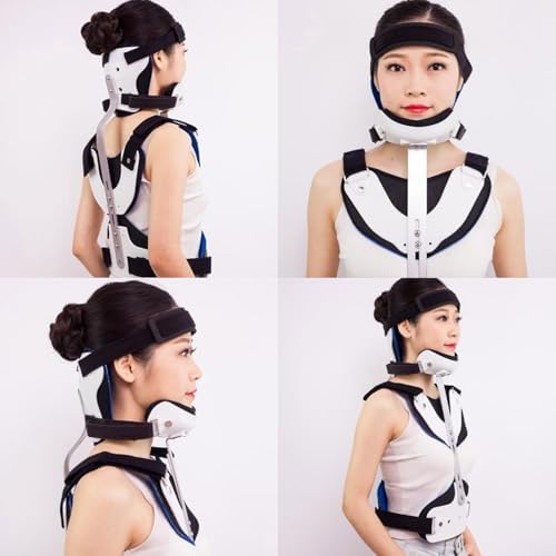 Head Neck Chest Fixed Brace, Orthosis Cervical Thoracic, Adjustable Cervical Thoracic Traction Device for Relieves Pain and Pressure in Spine