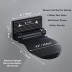 Shower Foot Rest for Shaving, Wall Mounted Folding Foot Stand for Bathroom, Black Metal