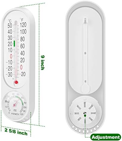 Outdoor/Indoor Thermometer Hygrometer Humidity Meter Thermometers Temperature Humidity Gauge Meter with Celsius/Fahrenheit (℃/℉) for Patio Field Cellar Garden Greenhouse Closet by DWEPTU