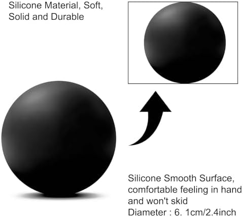 WOVTE Massage Lacrosse Ball for Sore Muscles, Shoulders, Neck, Back, Foot, Body, Deep Tissue, Trigger Point, Muscle Knots, Yoga and Myofascial Release (Black)
