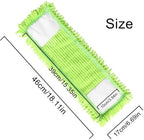 4Pcs Soft Flat Mop Refill Pads, High Absorption Cloth for Multi-Surface Floor Cleaning, 15.35-inch Board Compatible, Green