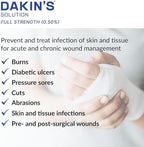 Dakin's Solution Full-Strength 0.5% Sodium Hypochlorite Wound Cleanser for Acute and Chronic Wounds, Non-Cytotoxic Antimicrobial No-Rinse Formula, Gentle on Skin, Safe for Home or Clinical Use, 16 oz