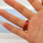 FUTIMELY 2Pcs 6mm Red Carnelian Crystal Rings for Women Natural Agate Carnelian Gemstone Stackable Plain Band Ring(Size 6 7 8 9 10)