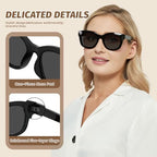 JiSoo Oversized Reading Glasses for Women Men, Stylish Designer Readers Women with Large Frame