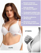 FallSweet Push Up T Shirt Bra for Small Chested Women Underwire Plunge Padded Add Two Cup Bra