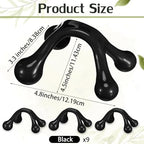 TrelaCo 50 Pack Four Point Massage Tools Christmas for Employees Gift White Elephant Gift 4 Legged Massage Knobs Portable Palm Shaped Manual Back Massager Handheld(Black)