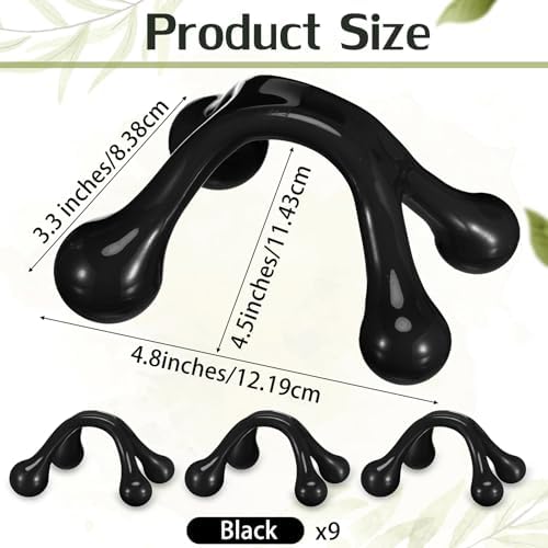 TrelaCo 50 Pack Four Point Massage Tools Christmas for Employees Gift White Elephant Gift 4 Legged Massage Knobs Portable Palm Shaped Manual Back Massager Handheld(Black)
