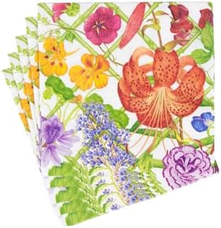 Caspari Floral Trellis Luncheon Napkins - 20 Per Package