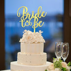 Mirror acrylic Bride to Be Cake Topper - Bridal Shower Cake Topper,for Wedding Shower;Engagement;Bachelorette;Hen Party Decorations (gold)