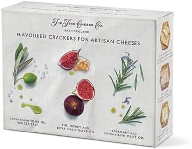 The Fine Cheese Co. Flavored Crackers for Cheese Selection Box | 3 Popular Varieties Together: Rosemary, Sea Salt, Fig/Honey | Imported from England | 13.2 ounce