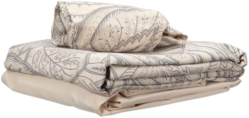 ForPro Premium Designer Microfiber 3-Piece Massage Sheet Set, Island Tranquility, Stain and Wrinkle-Resistant, Includes Massage Flat Sheet, Fitted Sheet and Face Rest Cover, Natural, 36" x 77" x 7"