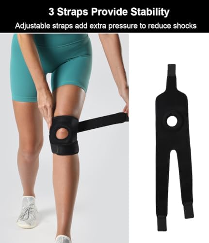 Knee Brace for Men Women Knee Braces for Knee Pain, Patellar Tendon Support Strap, Knee Brace for Meniscus Tear Compression Sleeve, Fit Under 170lbs (Black)