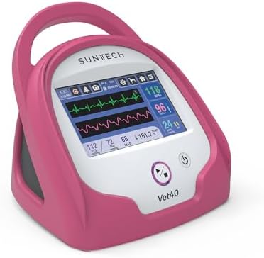 SunTech Vet40 Veterinary Multiparameter Monitor with Blood Pressure, AccuVet SpO2, Temperature, ECG, Capnography-Capable (Sensor Sold Separately), (Flamingo Pink)