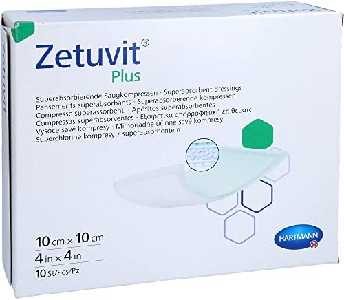 Paul Hartmann Zetuvit Plus Absorbent Compresses Sterile 10 x 10 cm Pack of 10