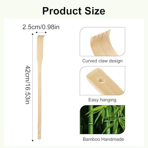 50Pcs Bamboo Back Scratchers Bulk Wooden Back Scratcher for Women Men 16.53in Traditional Manual Long Handle Backscratchers For Itching Relief Elderly Funny Christmas Gifts Easter Basket Stuffers