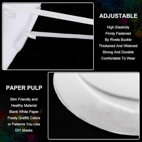 Aqearl DIY Unpainted Masquerade Mask - Paper Mache Craft Mask, Paintable for Halloween Costume