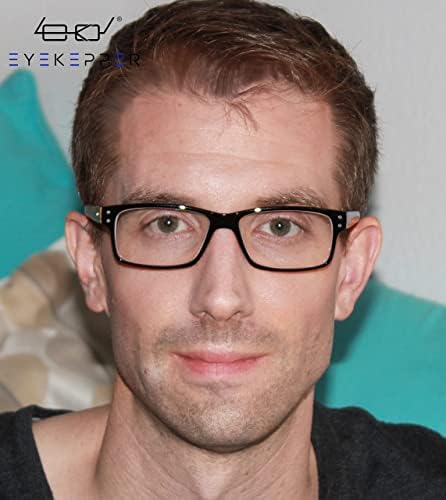 Eyekepper Spring Hinges Vintage Reading Glasses Men with Case Grey Lens Sunshine Readers