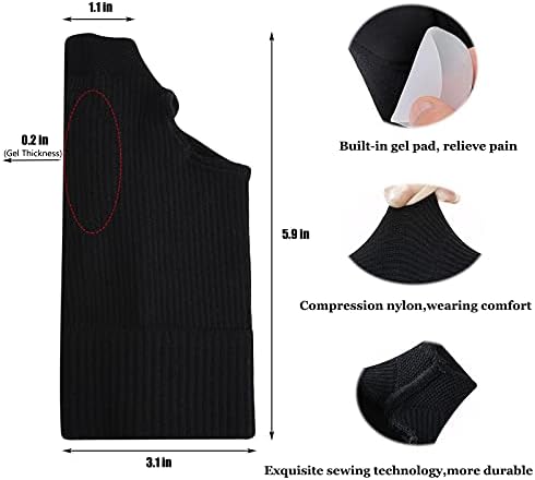 Wrist Thumb Support Compression Gloves (1 Pair), Breathable Wrist Brace Compression Sleeves with Soft Gel Pads for Tendonitis, Arthritis, Carpal Tunnel Splint for Relieve Hand Wrist Thumb Joint Pain