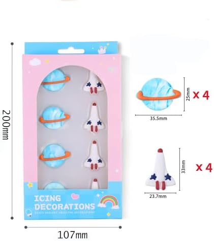 Edible Space Themed Big Planet Rocket Sugar Sprinkles Dessert sprinkles Cake Cupcake Toppers cookie decorations for cake Decorating