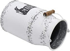 Metal Big Cow Galvanized Milk Can with Wooden Handle, Rustic White Farmhouse Vase Planter, Primitive Decorative Flower Holder for Home Wedding Table Centerpiece Decor Large - 11"