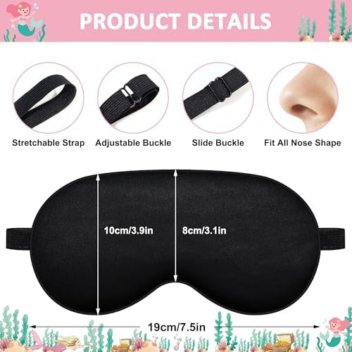 2 Pcs Sleep Mask for Kids,Cute Blackout Kid Eye Mask, Girls Eye mask for Kids Teen,Unicorn Sleep Mask with Adjustable Strap for Home Party Children's Travel Soft Eye Cover Blindfold (Unicorn + Ocean)