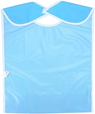 FILFEEL Adult Bibs Clothing Protector, Mealtime Bib Elder Disability Aid Cook Dining Clothes Washable PVC, 19.69 x 31.50Inch(Orange Pink)