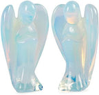 Artistone Opalite Crystal Guardian Angel Figurines Stone Decor Healing Crystals Set,Carved Gemstone Pocket Prayer Angel Statue Reiki Gifts Ornament(Pack of 2)