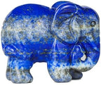 SMQ Lapis Lazuli Crystal Elephant Statue - 2'' Blue Healing Stone Figurine for Desk Decor,Office Decor for Women,Elephant Gifts,Spiritual Animal Carvings Home Ornament