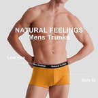 Natural Feelings Mens Underwear Boxer Briefs Pouch Trunks Underwear for Men 1.5" No Fly Boxer Trunks 4-Pack