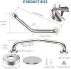 16 Inch Angled Shower Grab Bar, Munzong 2 Pack Anti Slip Satin Brushed Nickel Bathroom Grab Bar, Knurled Bathroom Balance Bar,Safety Hand Rail Support Handicap Elderly Injury Senior Assist Bath Handle