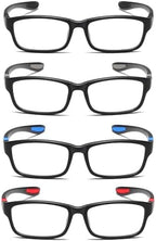 Reading Glasses Men 4 Pairs Ultra Light TR90 Sports Style Blue Light Blocking Readers+2.0
