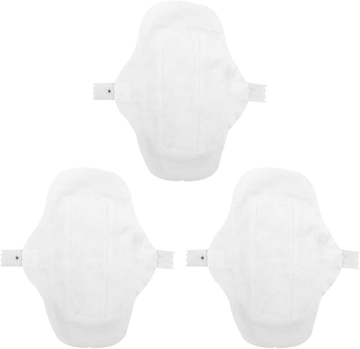 Reusable Menstrual Pads 3Pcs Washable Cotton Sanitary Towels with Strong Absorption Breathable Cloth Liners for Women Heavy Flow Comfortable Sanitary Napkins