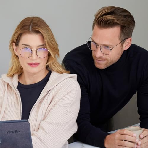 OPULIZE SOL Reading Glasses with Blue Light Blocking for Women and Men, Round Metal Frame, Spring Hinges, Computer Gaming Glasses, Brown Tortoiseshelll,Gunmetal Grey +0 (Pack of 2)