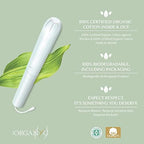 Organyc - 100% Certified Organic Cotton Tampons - Cardboard Applicator, Free from Chlorine, Perfumes, Rayon, and Chemicals, Regular Flow, 16 Count (Pack of 6).