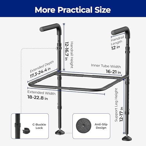L2 Stand Assist Aid for Elderly, Disabled, Mobility Standing Assist Rail for Sitting, Standing, Flexible in Width, Height, Support Legs for Chair, Couch Assist Grab Bar, Elderly Assistance