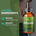 Echozen Drops, Echo Zen Liquid Supplement Ear Health Vitamins with Advanced Maximum Strength - Hearing Support Formula for Tinnitus, All-Natural Ingredients Premium Wellness Gotas Reviews (2 oz)