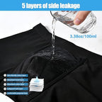 Incontinence Underwear for Men, 5-Layer Leak Proof Underwear for Men, Reusable Comfortable Cotton Fabric, Bladder Leakproof Protection Men's Incontinence Underwear 3 Pack L