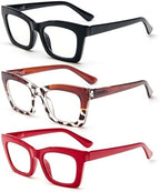 REAVEE Reading Glasses for Women, Blue Light Blocking Stylish Oversized Computer Readers Spring Hinge